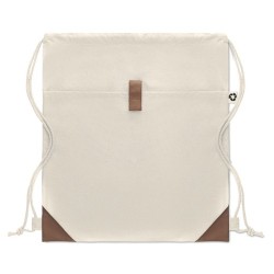 Sac à cordon  en coton recyclé PANDA BAG Matières : coton recyclé Couleurs : beige objet publicitaire robuste