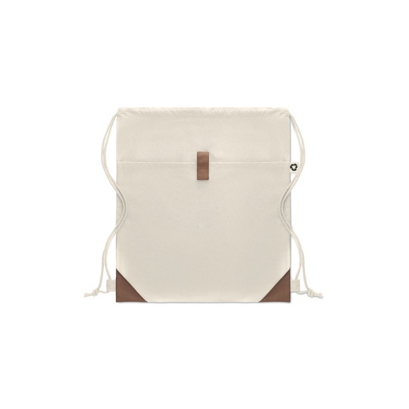 Sac à cordon  en coton recyclé PANDA BAG Matières : coton recyclé Couleurs : beige objet publicitaire robuste