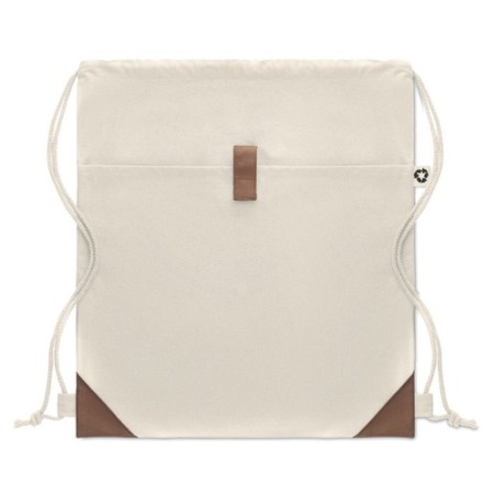 Sac à cordon  en coton recyclé PANDA BAG Matières : coton recyclé Couleurs : beige objet publicitaire robuste