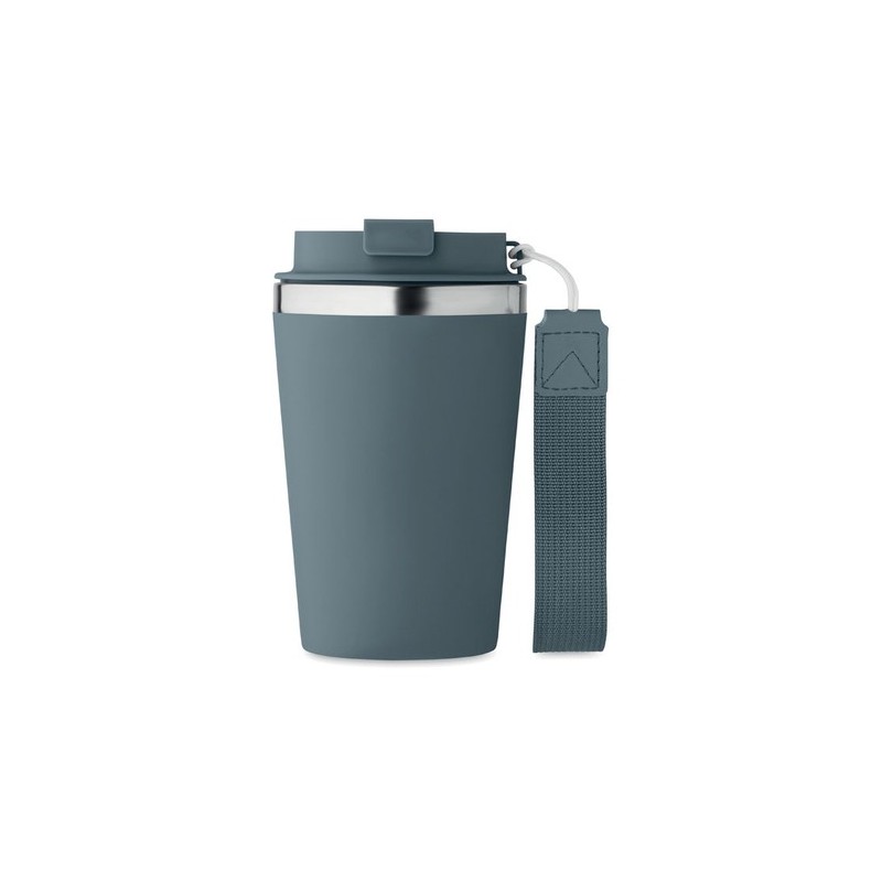 Gobelet double paroi  350 ml personnalisé TOPAZ Matières : acier inoxydable Couleurs : bleu pétrole impression logo haute qualit