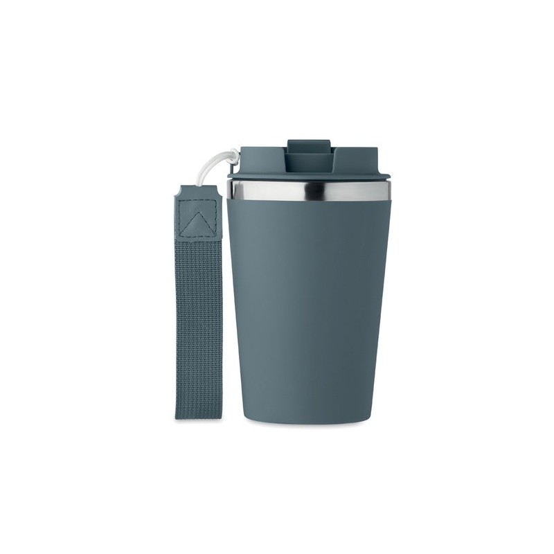 Gobelet double paroi  350 ml personnalisé TOPAZ Matières : acier inoxydable Couleurs : bleu pétrole goodies personnalisé en stoc