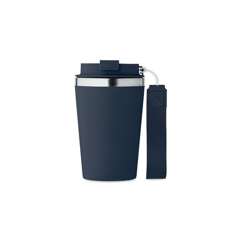 Gobelet double paroi  350 ml personnalisé TOPAZ Matières : acier inoxydable Couleurs : bleu marine cadeau client original