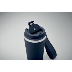 Gobelet double paroi  350 ml personnalisé TOPAZ Matières : acier inoxydable Couleurs : bleu marine personnalisable avec votre lo