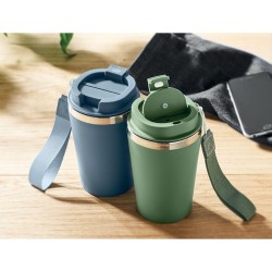 Gobelet double paroi  350 ml personnalisé TOPAZ Matières : acier inoxydable Couleurs : vert foncé goodies publicitaire événement