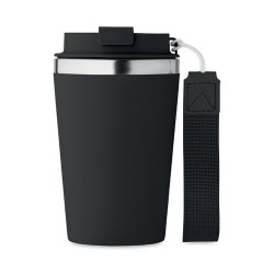 Gobelet double paroi  350 ml personnalisé TOPAZ Matières : acier inoxydable Couleurs : noir cadeau collaborateur premium