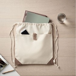 Sac à cordon  en coton recyclé PANDA BAG Matières : coton recyclé Couleurs : beige cadeau entreprise pas cher