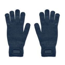 Gants tricotés s en RPET personnalisés - HANDNIT Matières : PET recyclé Couleurs : bleu marine
