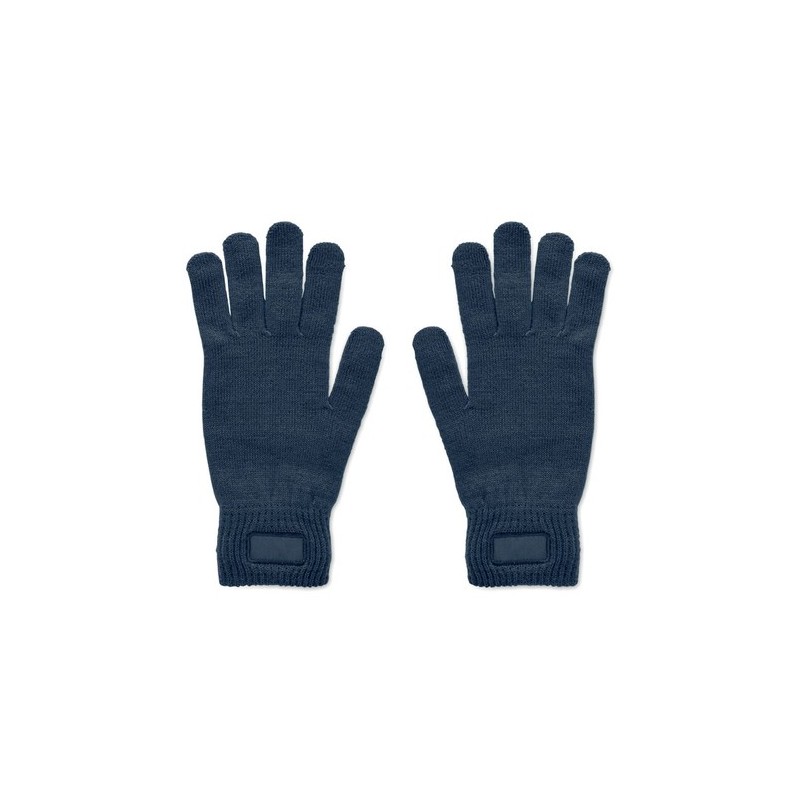 Gants tricotés s en RPET personnalisés - HANDNIT Matières : PET recyclé Couleurs : bleu marine
