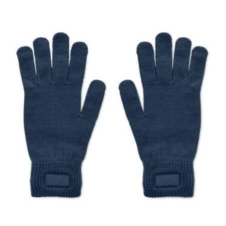 Gants tricotés s en RPET personnalisés - HANDNIT Matières : PET recyclé Couleurs : bleu marine