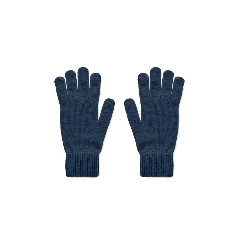 Gants tricotés s en RPET personnalisés - HANDNIT Matières : PET recyclé Couleurs : bleu marine goodies publicitaire événementiel