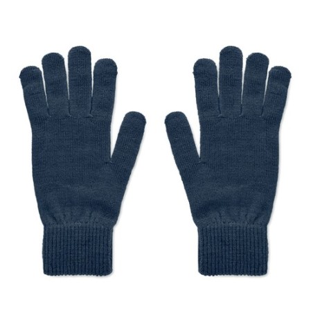 Gants tricotés s en RPET personnalisés - HANDNIT Matières : PET recyclé Couleurs : bleu marine goodies publicitaire événementiel
