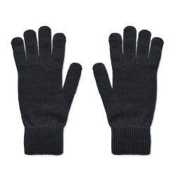 Gants tricotés s en RPET personnalisés - HANDNIT Matières : PET recyclé Couleurs : noir marquage laser ultra précis