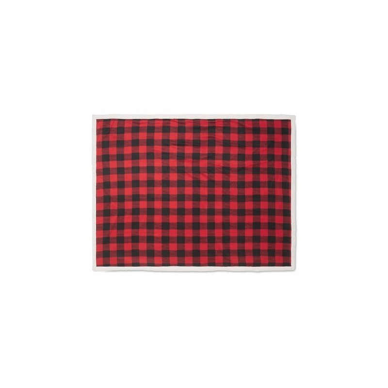 Couverture polaire  personnalisée en sherpa RPET - Shermatt Matières : PET Couleurs : rouge cadeau entreprise pas cher