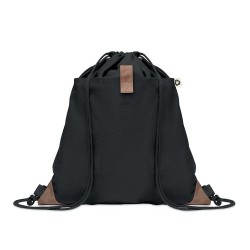 Sac à cordon  en coton recyclé PANDA BAG Matières : coton recyclé Couleurs : noir marquage laser ultra précis