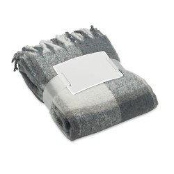 Couverture  en mohair à carreaux - QUET objet promotionnel éco-responsable