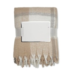 Couverture  en mohair à carreaux - QUET Matières : PET recyclé Couleurs : beige cadeau entreprise pas cher