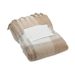 Couverture  en mohair à carreaux - QUET Matières : PET recyclé Couleurs : beige livraison express 24h 48h