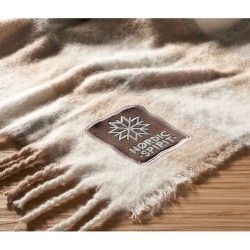 Couverture  en mohair à carreaux - QUET Matières : PET recyclé Couleurs : beige personnalisation rapide en France