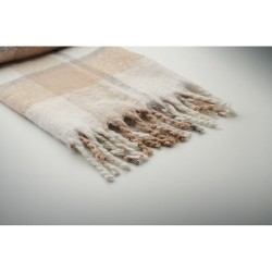 Couverture  en mohair à carreaux - QUET Matières : PET recyclé Couleurs : beige goodies entreprise design
