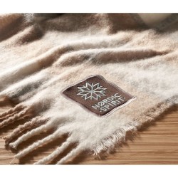 Couverture  en mohair à carreaux - QUET Matières : PET recyclé Couleurs : beige cadeau client original