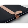 Conférencier A4  et personnalisé en RPET Matières : PET recyclé Couleurs : noir cadeau collaborateur premium
