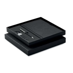 Coffret cadeau personnalisé élégant 3 pièces - SCRIBI 4 Matières : papier Couleurs : noir