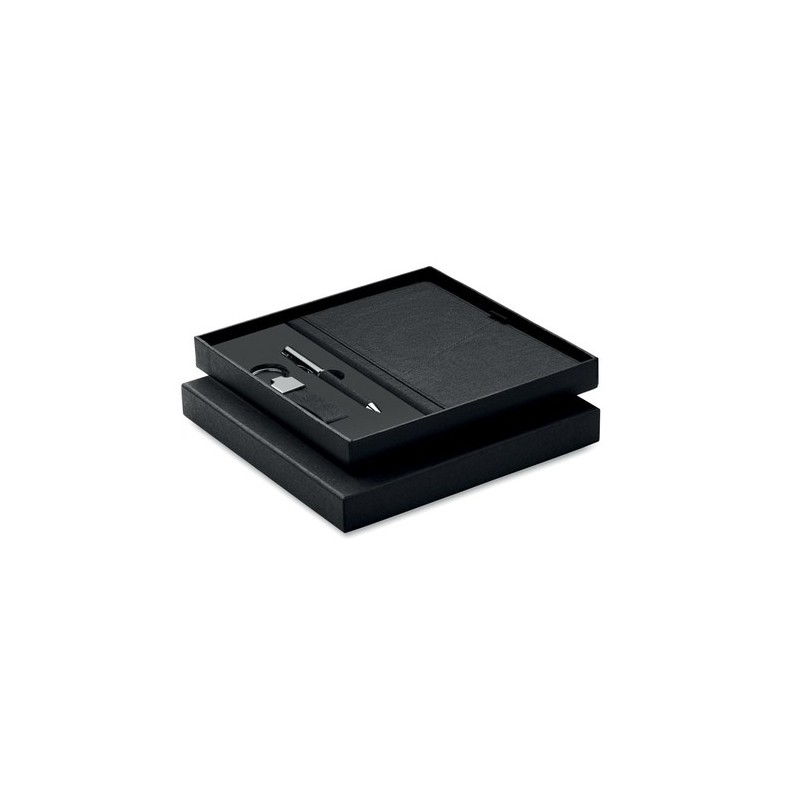 Coffret cadeau personnalisé élégant 3 pièces - SCRIBI 4 Matières : papier Couleurs : noir