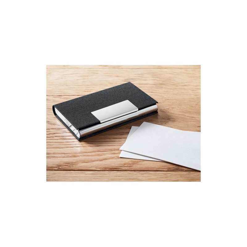 Coffret cadeau personnalisé 3 pièces - Stylo, Porte-Clés & Porte-Cartes - SCRIBI 3 Matières : acier inoxydable Couleurs : noir m