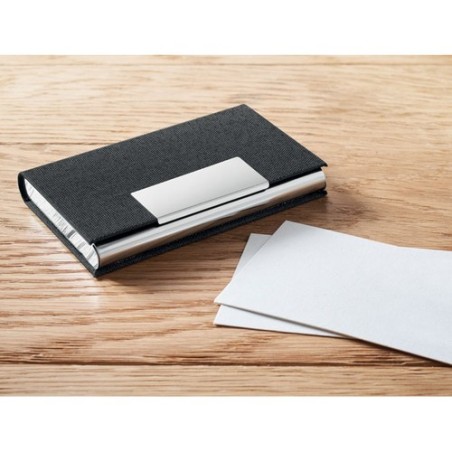 Coffret cadeau personnalisé 3 pièces - Stylo, Porte-Clés & Porte-Cartes - SCRIBI 3 Matières : acier inoxydable Couleurs : noir m