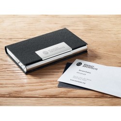 Coffret cadeau personnalisé 3 pièces - Stylo, Porte-Clés & Porte-Cartes - SCRIBI 3 Matières : acier inoxydable Couleurs : noir o