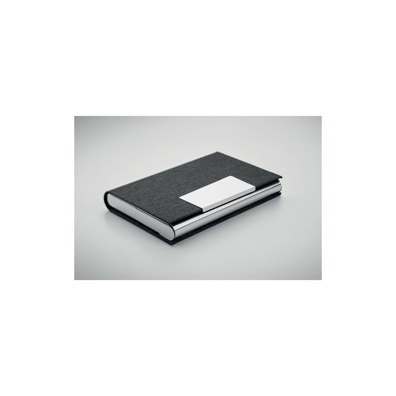 Coffret cadeau personnalisé 3 pièces - Stylo, Porte-Clés & Porte-Cartes - SCRIBI 3 Matières : acier inoxydable Couleurs : noir p