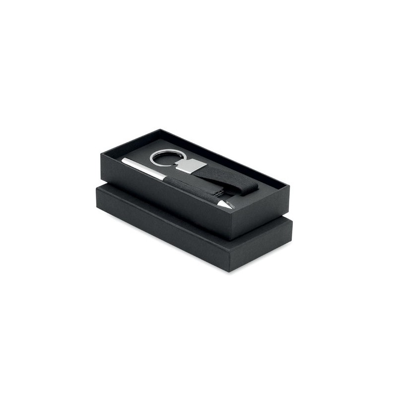Coffret cadeau personnalisé 2 pièces - SCRIBI 2 Matières : acier inoxydable Couleurs : noir