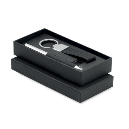 Coffret cadeau personnalisé 2 pièces - SCRIBI 2 Matières : acier inoxydable Couleurs : noir
