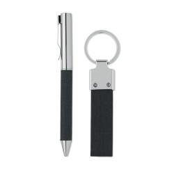 Coffret cadeau personnalisé 2 pièces - SCRIBI 2 Matières : acier inoxydable Couleurs : noir cadeau entreprise pas cher
