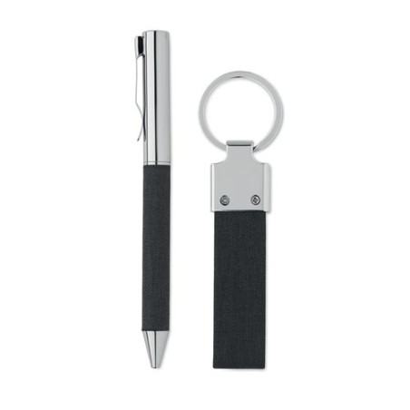 Coffret cadeau personnalisé 2 pièces - SCRIBI 2 Matières : acier inoxydable Couleurs : noir cadeau entreprise pas cher