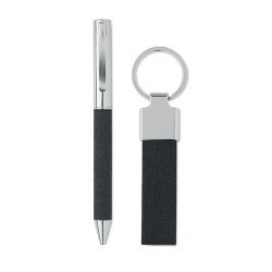 Coffret cadeau personnalisé 2 pièces - SCRIBI 2 Matières : acier inoxydable Couleurs : noir goodies publicitaire événementiel