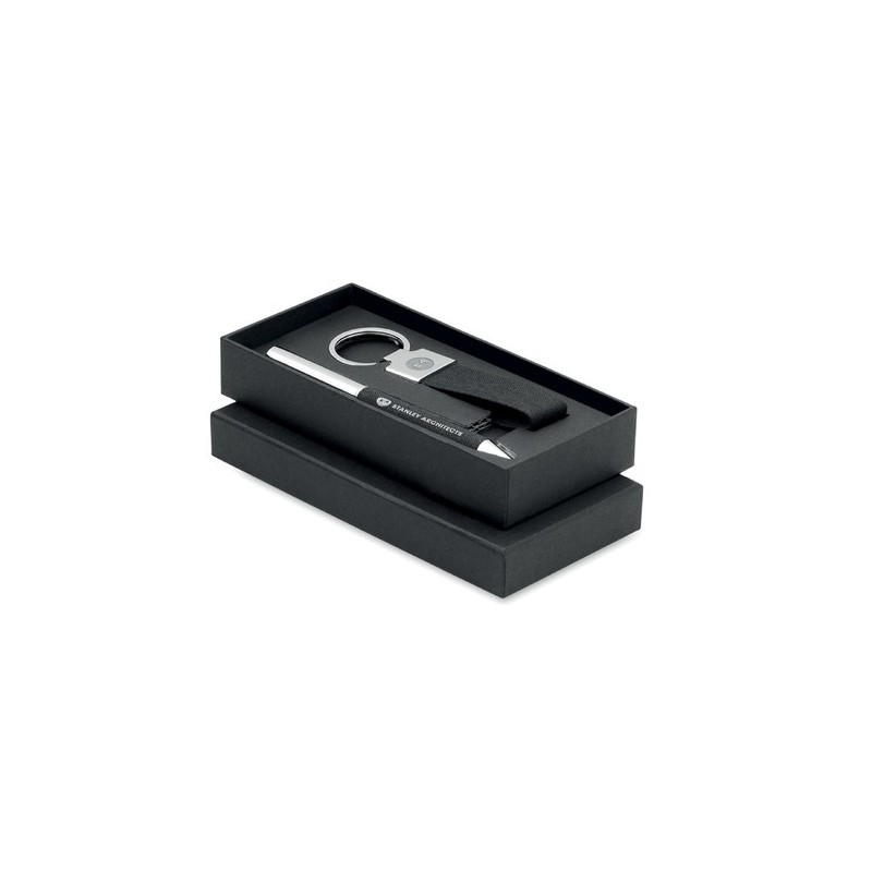 Coffret cadeau personnalisé 2 pièces - SCRIBI 2 Matières : acier inoxydable Couleurs : noir impression haute définition