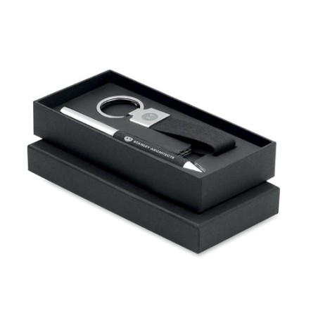 Coffret cadeau personnalisé 2 pièces - SCRIBI 2 Matières : acier inoxydable Couleurs : noir impression haute définition