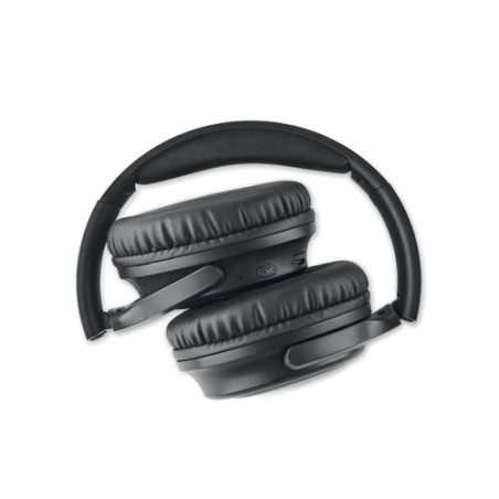 Casque audio pliable ANC de qualité personnalisé - SILENT Matières : ABS Couleurs : noir personnalisable avec votre logo