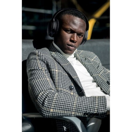 Casque audio pliable ANC de qualité personnalisé - SILENT Matières : ABS Couleurs : noir marquage laser ultra précis