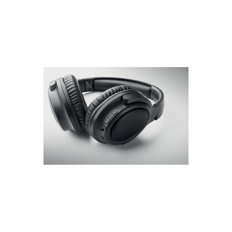 Casque audio pliable ANC de qualité personnalisé - SILENT Matières : ABS Couleurs : noir goodies entreprise design