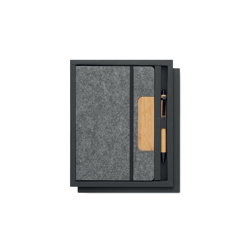Carnet A5  personnalisé avec stylo - NOTEMIX RPET Matières : papier Couleurs : pierre cadeau entreprise pas cher