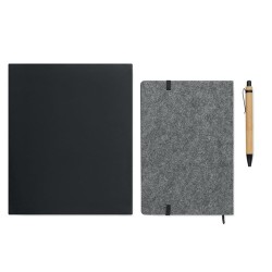 Carnet A5  personnalisé avec stylo - NOTEMIX RPET Matières : papier Couleurs : pierre cadeau affaires élégant