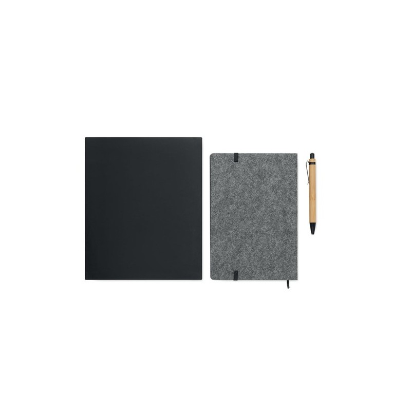 Carnet A5  personnalisé avec stylo - NOTEMIX RPET Matières : papier Couleurs : pierre cadeau affaires élégant