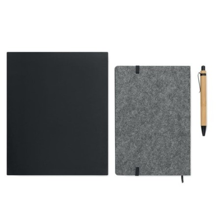 Carnet A5  personnalisé avec stylo - NOTEMIX RPET Matières : papier Couleurs : pierre cadeau affaires élégant