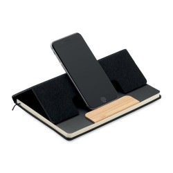Carnet A5  personnalisé avec stylo - NOTEMIX RPET Matières : papier Couleurs : noir cadeau collaborateur premium