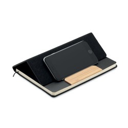 Carnet A5  personnalisé avec stylo - NOTEMIX RPET Matières : papier Couleurs : noir impression logo haute qualité