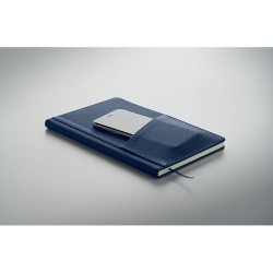 Carnet A5  en PU avec pochette - CINCO MO2285 Matières : papier recyclé Couleurs : bleu goodies personnalisé en stock