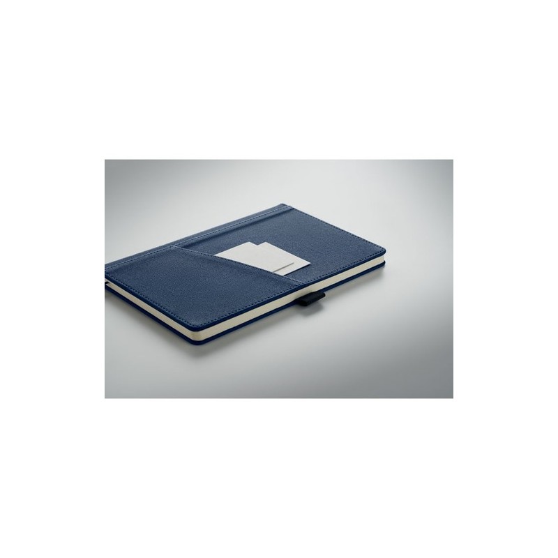 Carnet A5  en PU avec pochette - CINCO MO2285 Matières : papier recyclé Couleurs : bleu personnalisation sur mesure