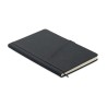 Carnet A5  en PU avec pochette - CINCO MO2285 Matières : papier recyclé Couleurs : noir personnalisable avec votre logo